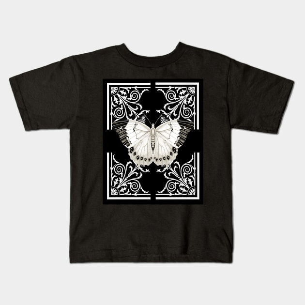 Majestic Butterfly on flourish background Kids T-Shirt by allthumbs